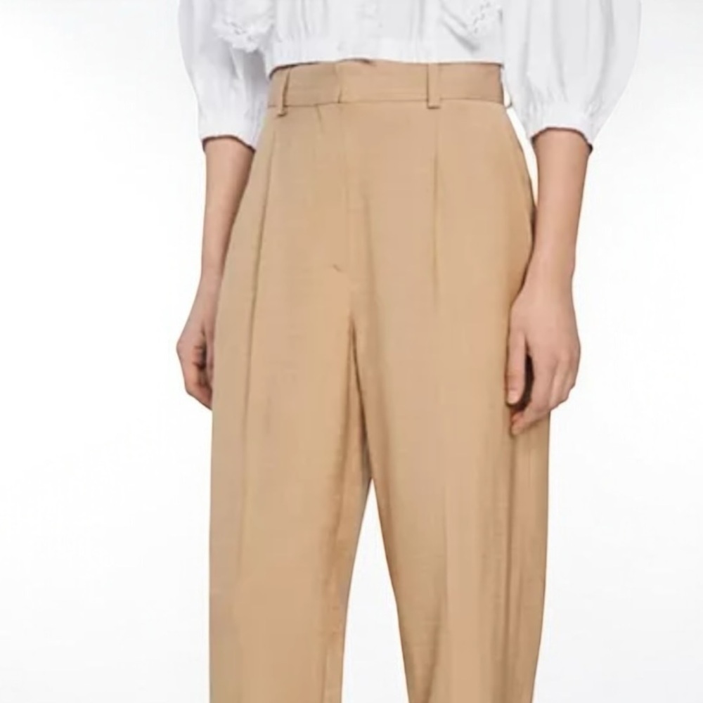 🌻NEW w/tags Sandro Women's Roland Pleated Pants Size 42 (US 10) $370 Retail - Picture 4 of 13